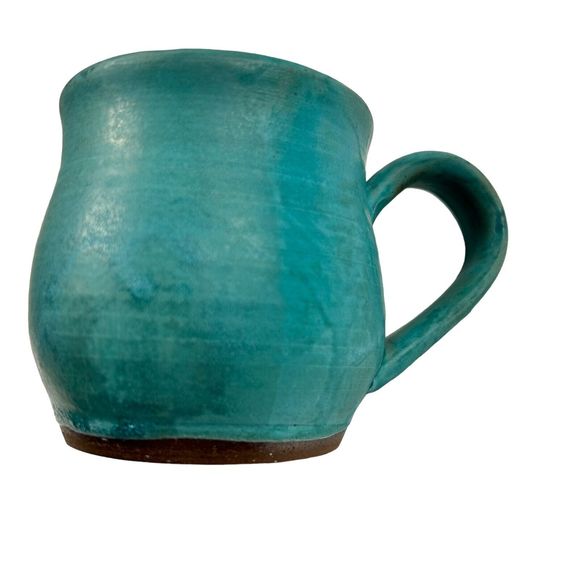 Handcrafted Coffee Tea Mug Blue Stoneware Crab Design Art Pottery Signed Decor - Picture 2 of 7